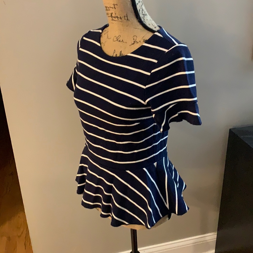 Navy Striped J. Crew Top